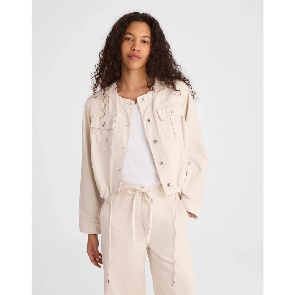 MADEWELL Drawstring Utility Jacket M Vintage Canvas Airy Denim Crop NWT B29